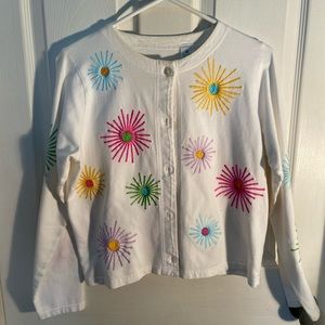 White Flower Sweater
